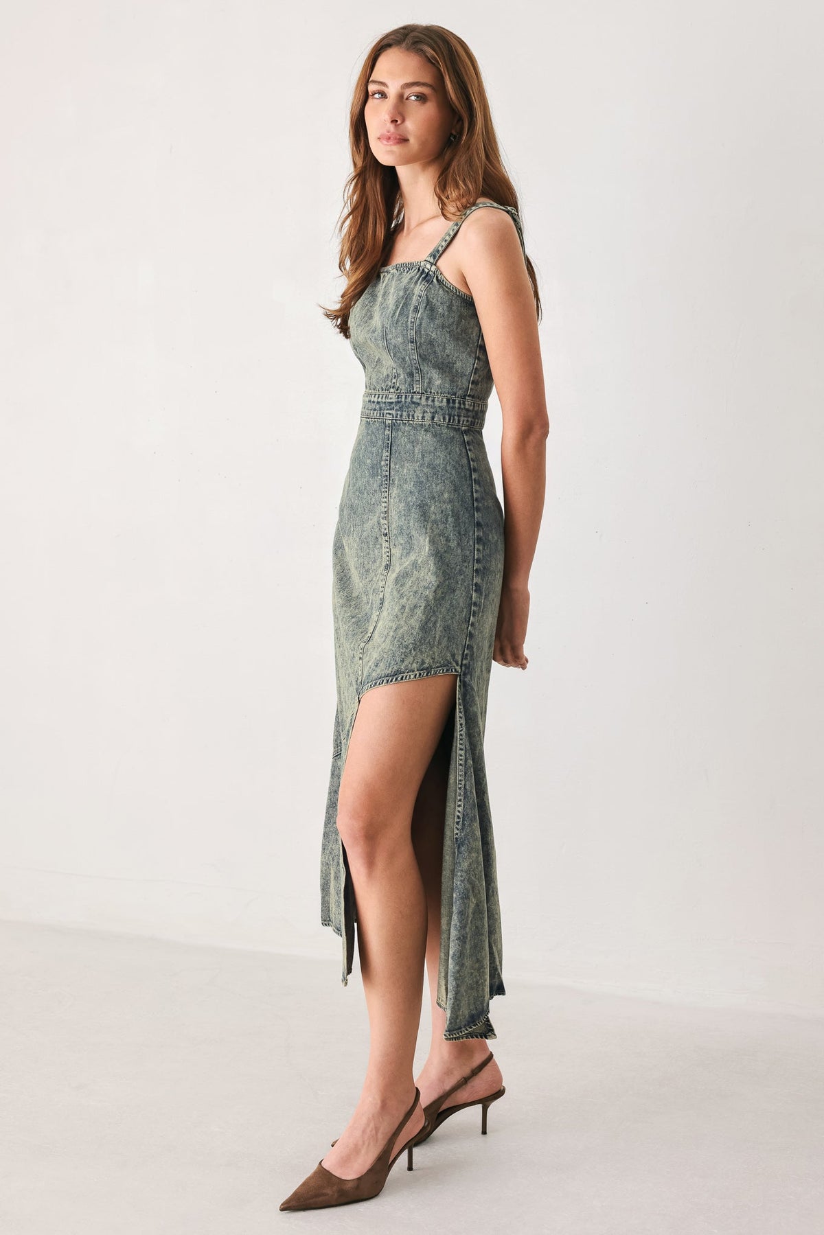 EXOTIC BREEZE DENIM MIDI DRESS - Flying Tomato - Flyclothing LLC