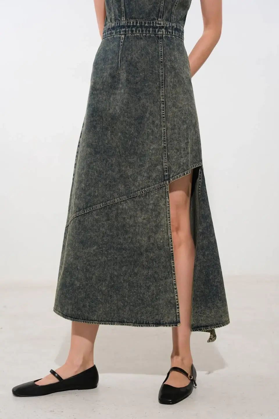 EXOTIC BREEZE DENIM MIDI DRESS - Flying Tomato - Flyclothing LLC