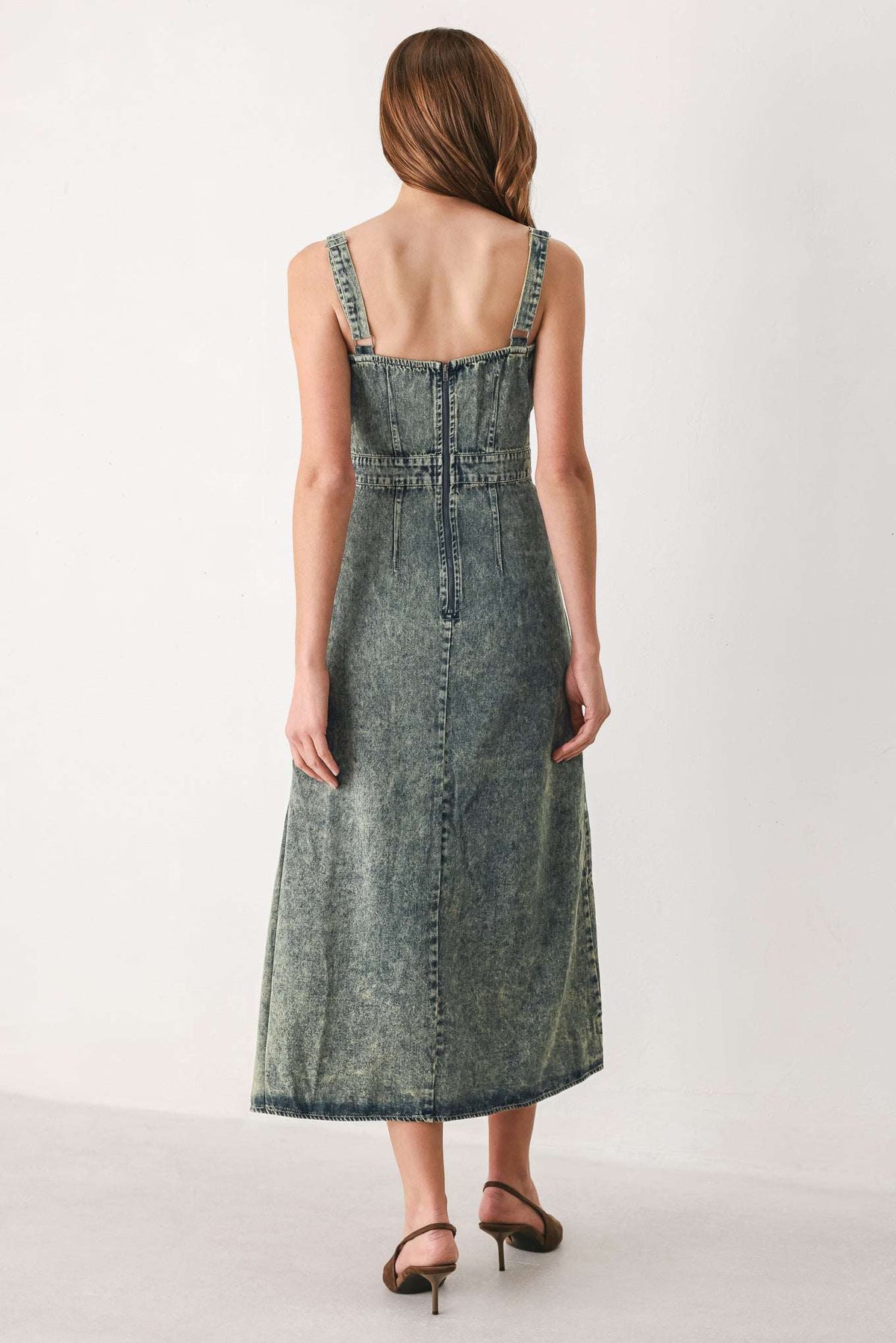EXOTIC BREEZE DENIM MIDI DRESS - Flying Tomato - Flyclothing LLC