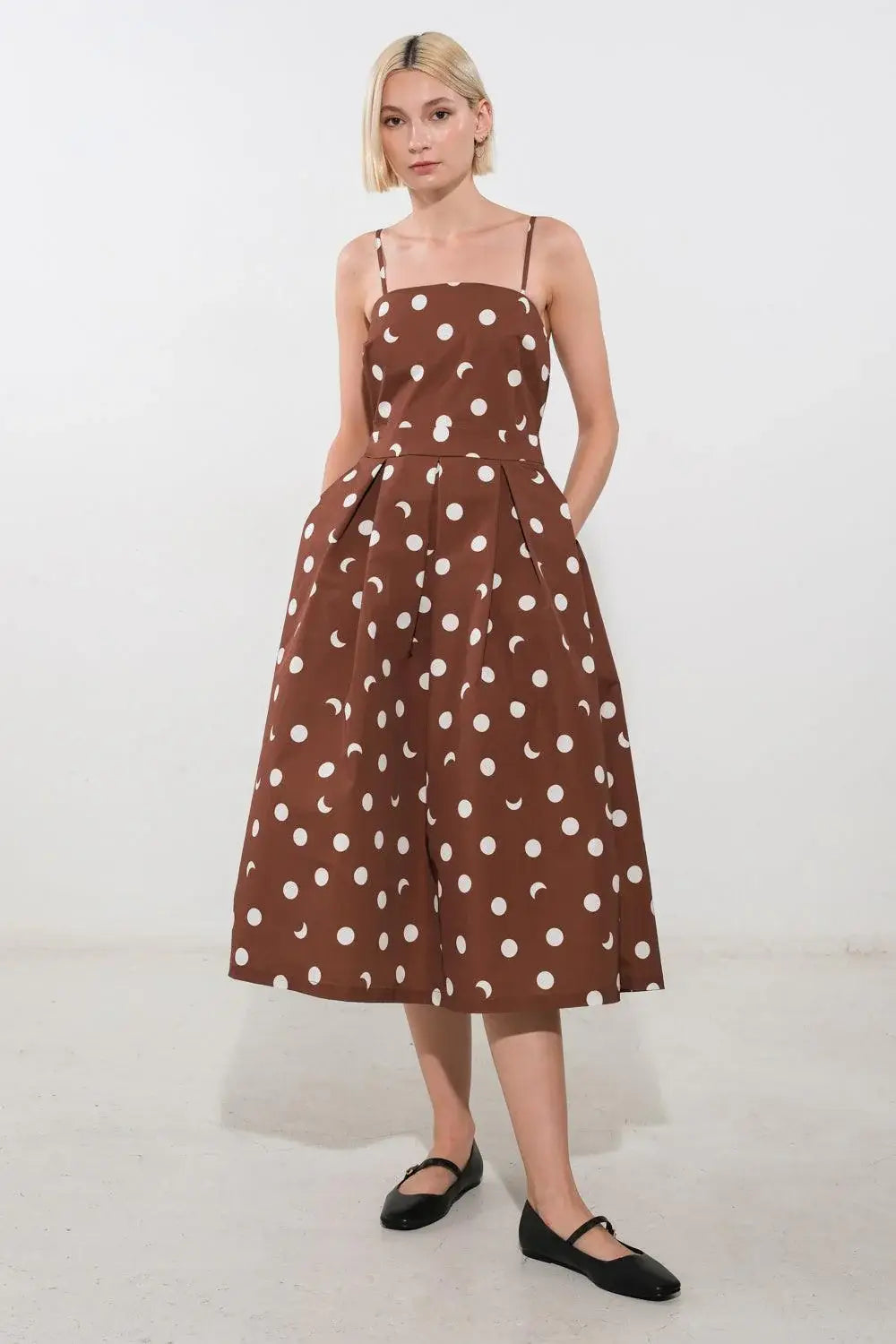 HARMONY HORIZON WOVEN MIDI DRESS - Flying Tomato - Flyclothing LLC
