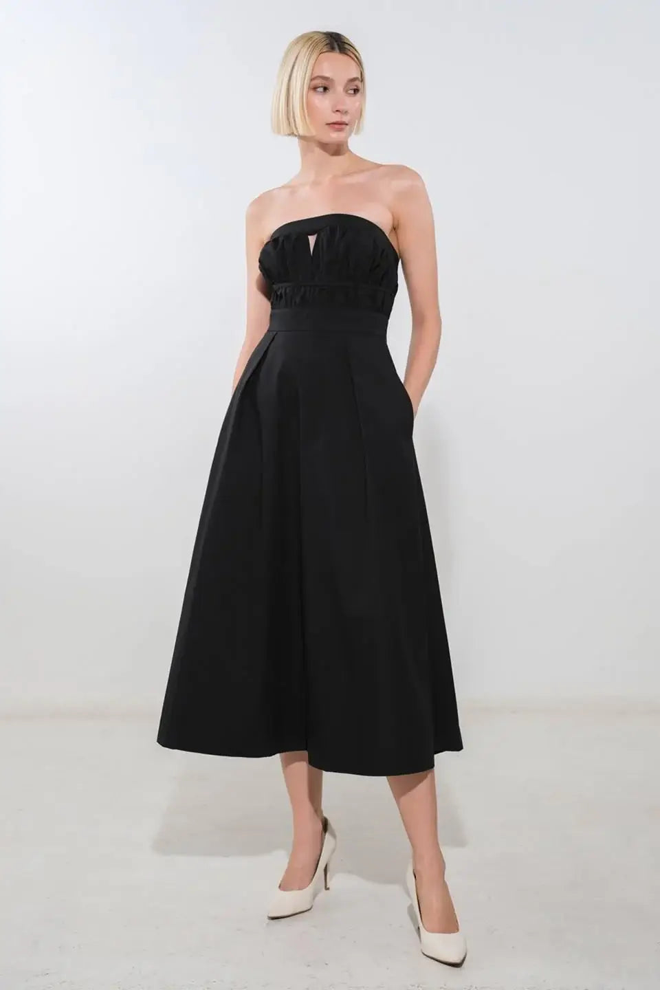 MYSTIC MUSE WOVEN MIDI DRESS - Flying Tomato - Flyclothing LLC