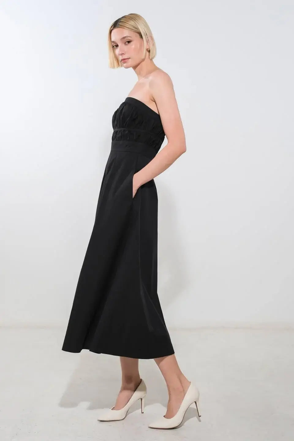 MYSTIC MUSE WOVEN MIDI DRESS - Flying Tomato - Flyclothing LLC