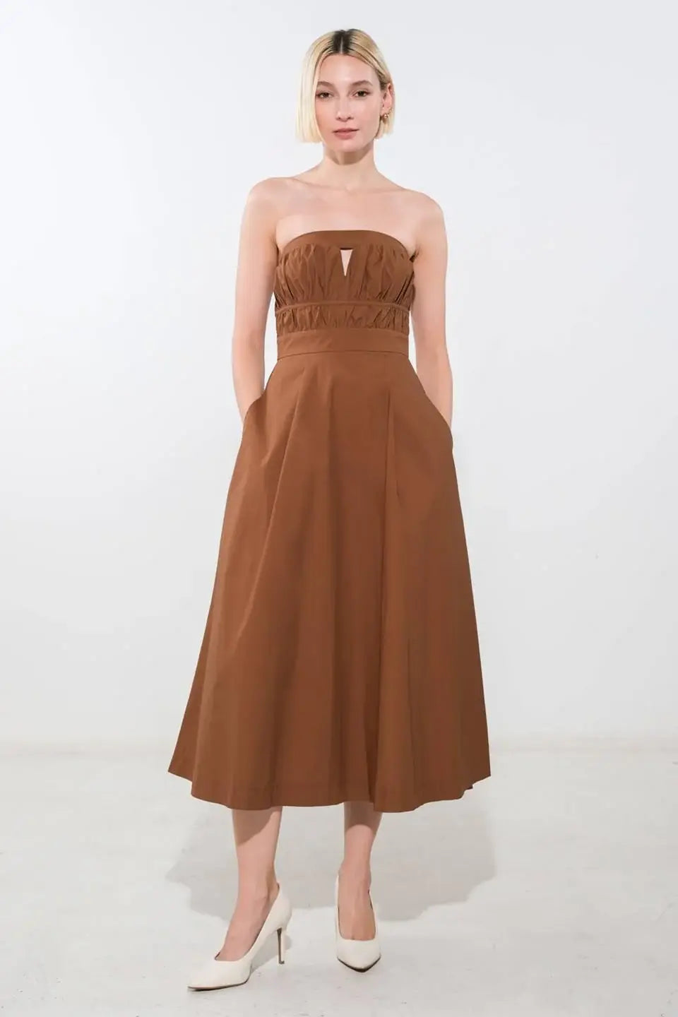 MYSTIC MUSE WOVEN MIDI DRESS - Flying Tomato - Flyclothing LLC