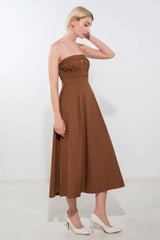 MYSTIC MUSE WOVEN MIDI DRESS - Flying Tomato - Flyclothing LLC