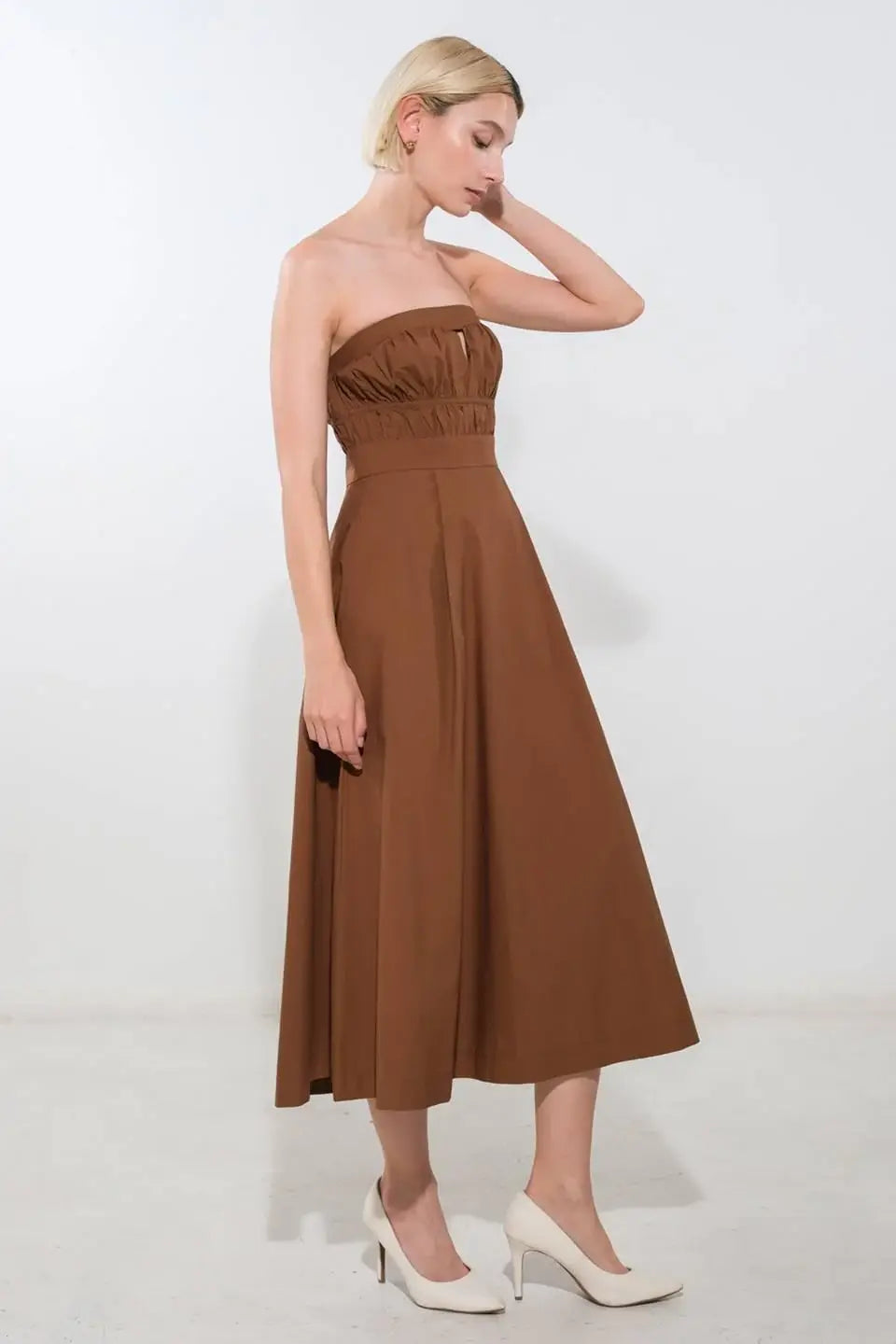 MYSTIC MUSE WOVEN MIDI DRESS - Flying Tomato - Flyclothing LLC