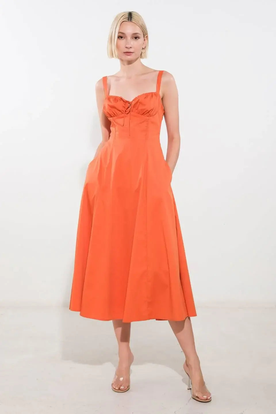 OCEANIC OPULENCE WOVEN MIDI DRESS - Flying Tomato - Flyclothing LLC