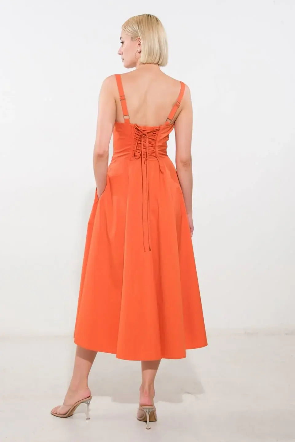 OCEANIC OPULENCE WOVEN MIDI DRESS - Flying Tomato - Flyclothing LLC