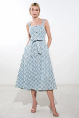 MADE TO BELIVE DENIM MIDI DRESS - Flying Tomato - Flyclothing LLC