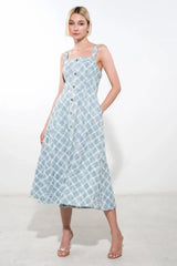 MADE TO BELIVE DENIM MIDI DRESS - Flying Tomato - Flyclothing LLC