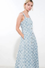 MADE TO BELIVE DENIM MIDI DRESS - Flying Tomato - Flyclothing LLC