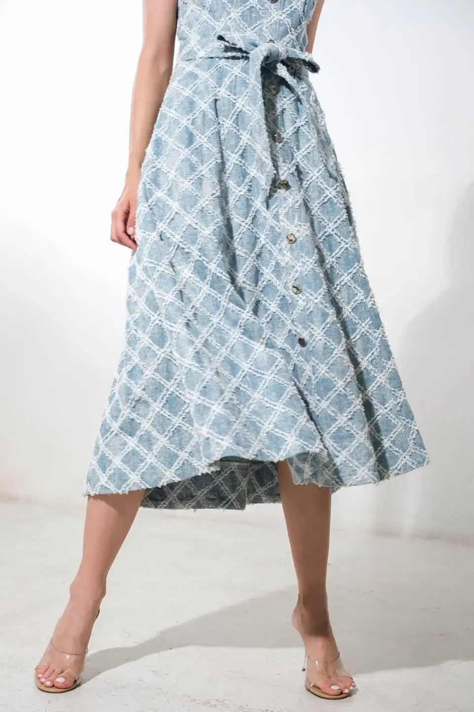 MADE TO BELIVE DENIM MIDI DRESS - Flying Tomato - Flyclothing LLC