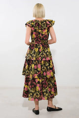 GRACEFUL GATHERING WOVEN MIDI DRESS - Flying Tomato - Flyclothing LLC