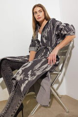 HERE & NOW WOVEN DENIM MIDI SHIRT DRESS - Flying Tomato - Flyclothing LLC