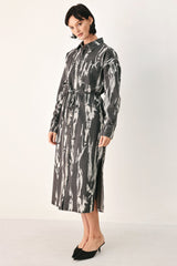 WEEKEND WANDERER GREY DENIM SHIRT DRESS - Flying Tomato - Flyclothing LLC