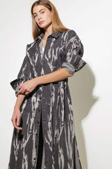HERE & NOW WOVEN DENIM MIDI SHIRT DRESS - Flying Tomato - Flyclothing LLC