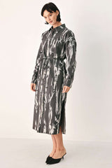 WEEKEND WANDERER GREY DENIM SHIRT DRESS - Flying Tomato - Flyclothing LLC