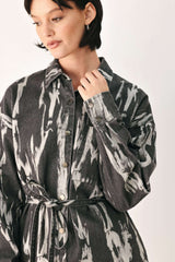 WEEKEND WANDERER GREY DENIM SHIRT DRESS - Flying Tomato - Flyclothing LLC