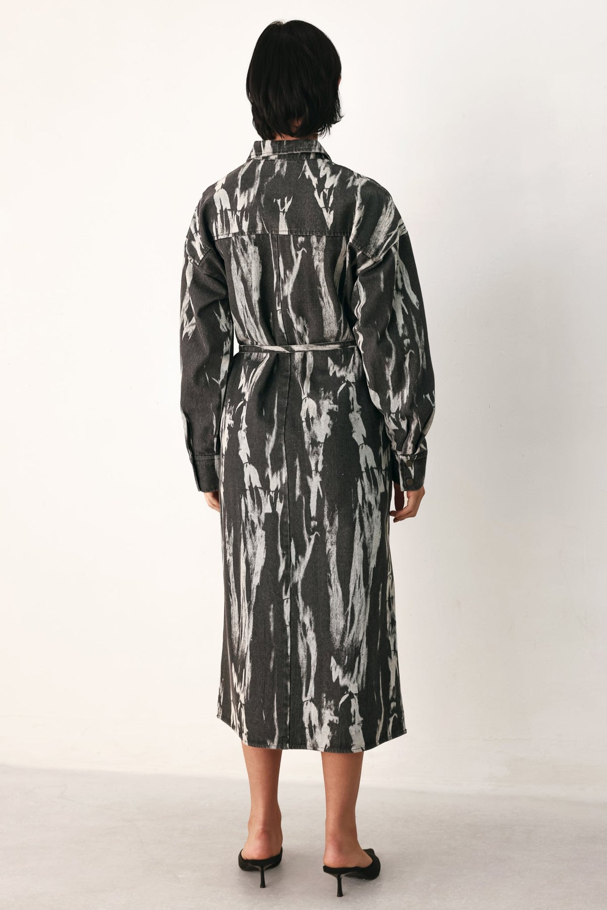WEEKEND WANDERER GREY DENIM SHIRT DRESS - Flying Tomato - Flyclothing LLC