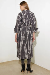 HERE & NOW WOVEN DENIM MIDI SHIRT DRESS - Flying Tomato - Flyclothing LLC
