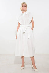 DEEPER CONNECTION WOVEN MIDI DRESS - Flying Tomato - Flyclothing LLC