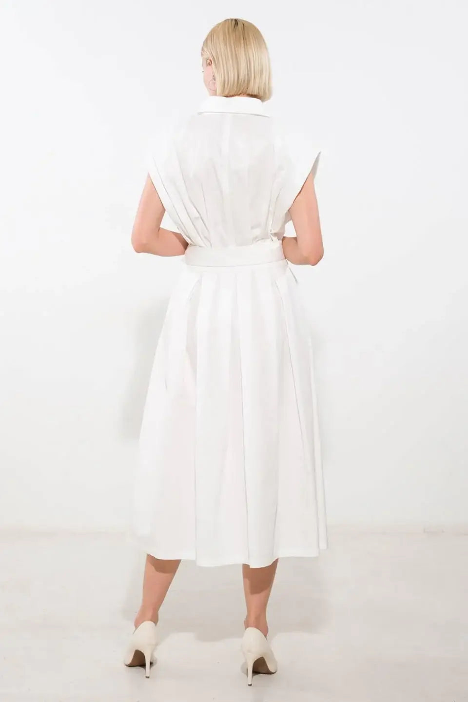 DEEPER CONNECTION WOVEN MIDI DRESS - Flying Tomato - Flyclothing LLC