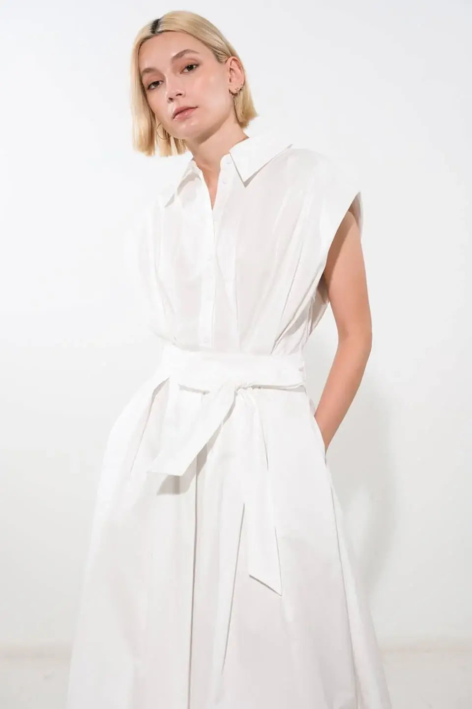 DEEPER CONNECTION WOVEN MIDI DRESS - Flying Tomato - Flyclothing LLC