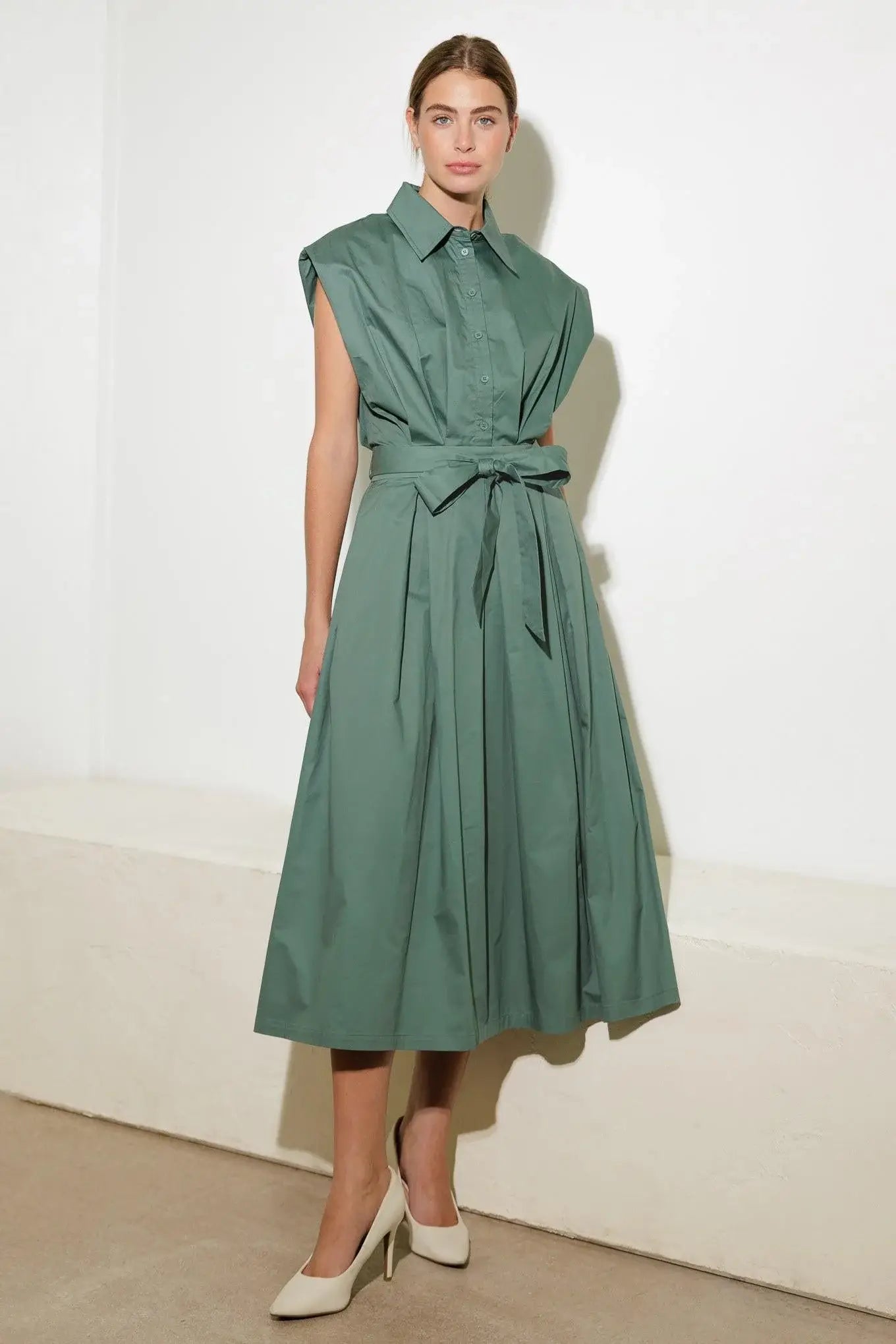 DEEPER CONNECTION WOVEN MIDI DRESS - Flying Tomato - Flyclothing LLC
