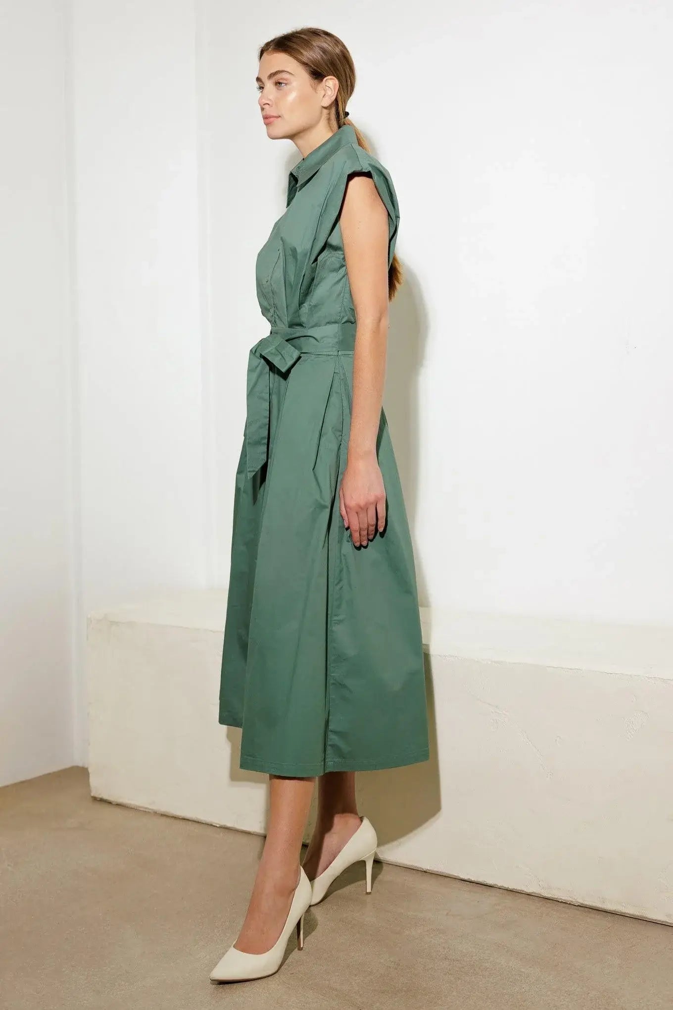 DEEPER CONNECTION WOVEN MIDI DRESS - Flying Tomato - Flyclothing LLC