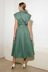 DEEPER CONNECTION WOVEN MIDI DRESS - Flying Tomato - Flyclothing LLC