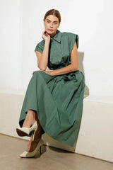 DEEPER CONNECTION WOVEN MIDI DRESS - Flying Tomato - Flyclothing LLC