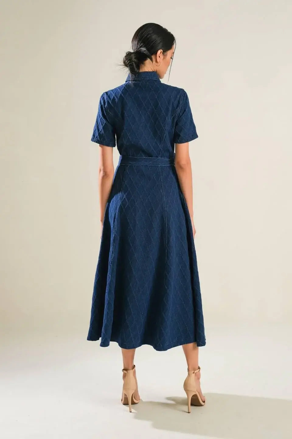 CONFIDENT STRIDES DENIM MIDI DRESS - Flying Tomato - Flyclothing LLC