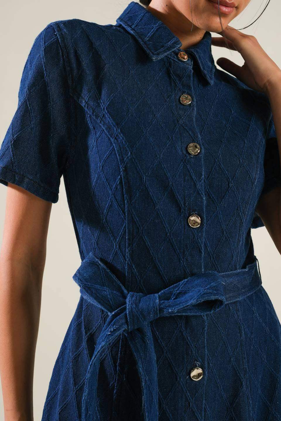 CONFIDENT STRIDES DENIM MIDI DRESS - Flying Tomato - Flyclothing LLC