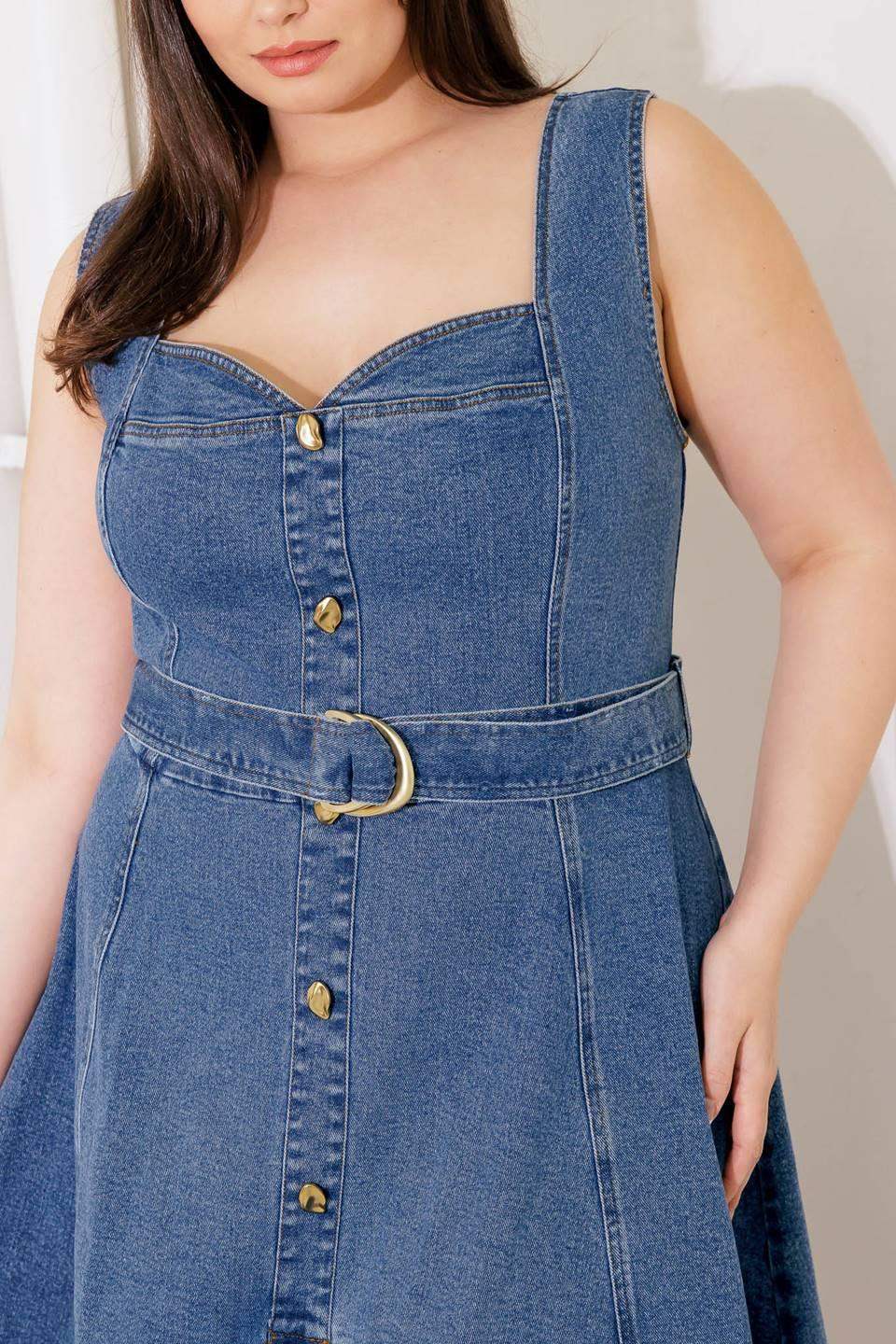 PRETTIEST BEHAVIOR DENIM MIDI DRESS - Flying Tomato - Flyclothing LLC