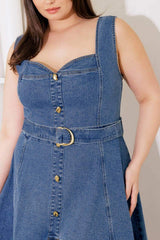 PRETTIEST BEHAVIOR DENIM MIDI DRESS - Flying Tomato - Flyclothing LLC