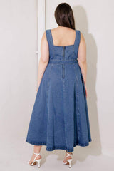 PRETTIEST BEHAVIOR DENIM MIDI DRESS - Flying Tomato - Flyclothing LLC