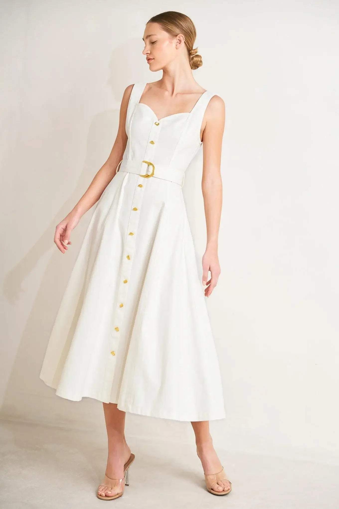 BELLA PORTOFINO WOVEN MIDI DRESS - Flying Tomato - Flyclothing LLC