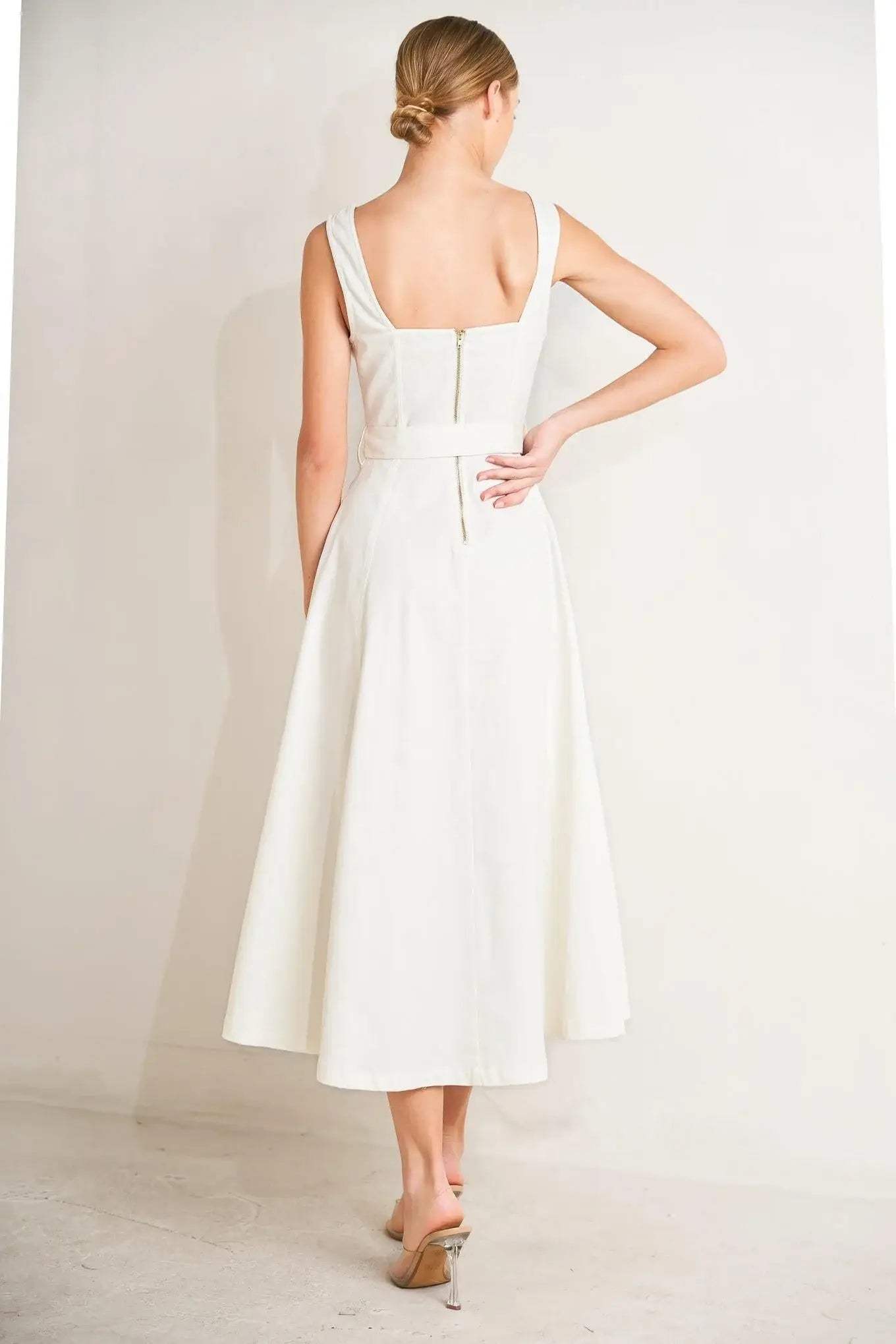 BELLA PORTOFINO WOVEN MIDI DRESS - Flying Tomato - Flyclothing LLC