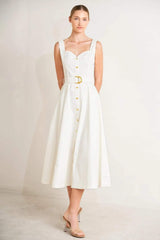 BELLA PORTOFINO WOVEN MIDI DRESS - Flying Tomato - Flyclothing LLC