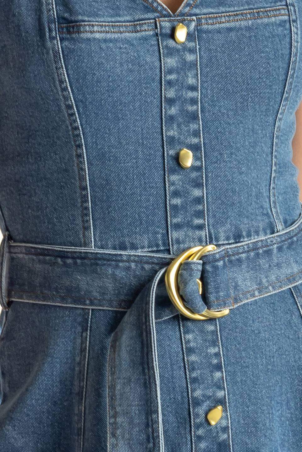 PRETTIEST BEHAVIOR DENIM MIDI DRESS - Flying Tomato - Flyclothing LLC