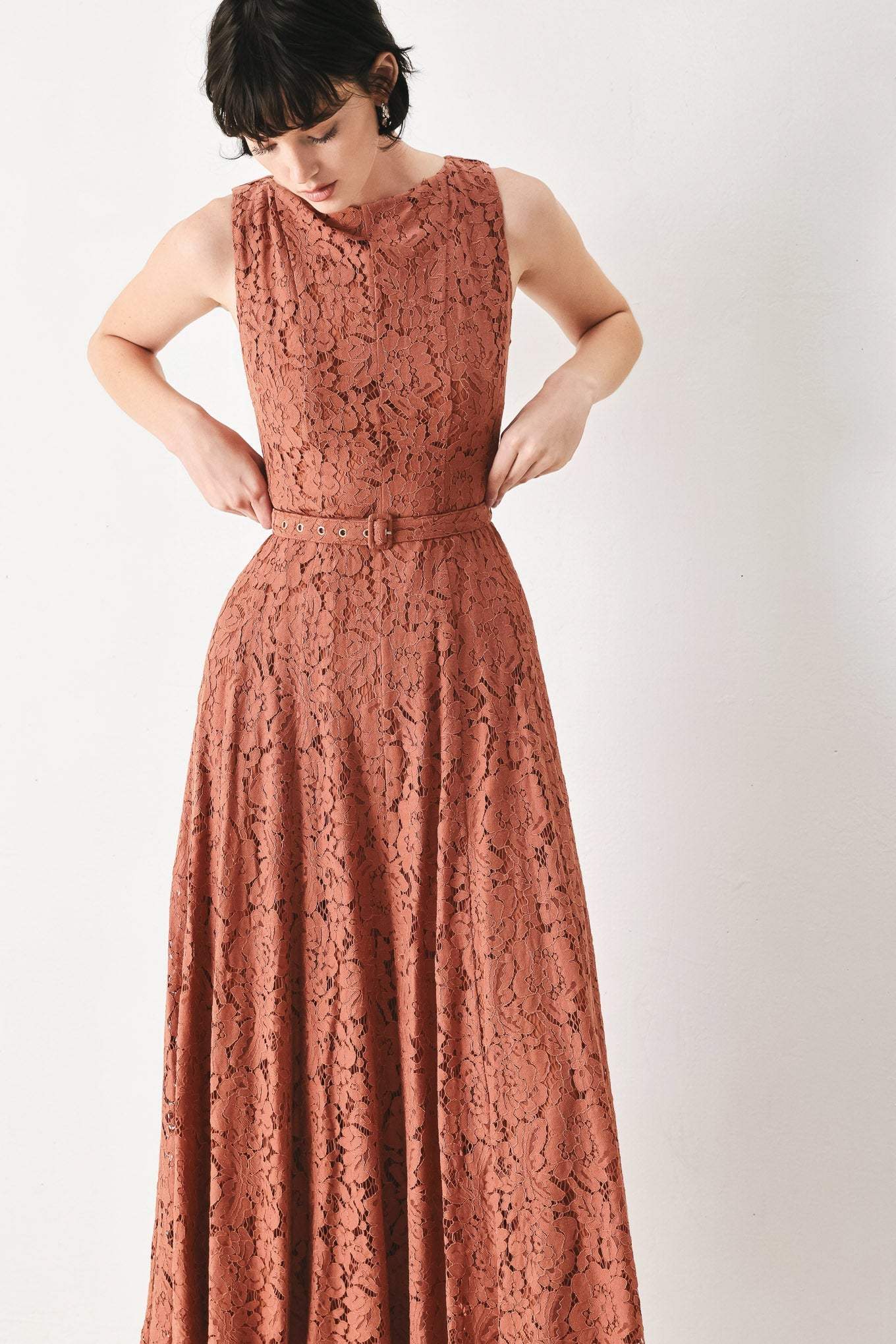 TRUE ROMANCE WOVEN LACE MIDI DRESS - Flying Tomato - Flyclothing LLC