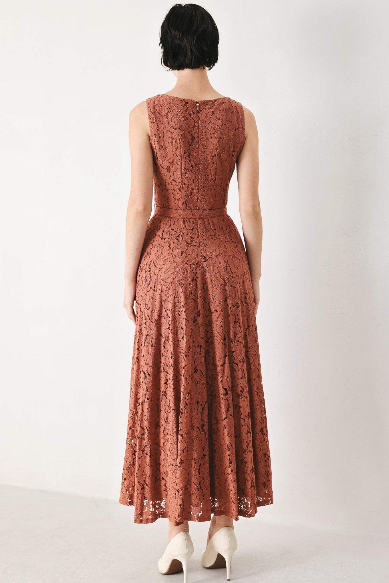 TRUE ROMANCE WOVEN LACE MIDI DRESS - Flying Tomato - Flyclothing LLC