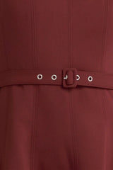 LIVING THE DREAM WINE WOVEN MIDI DRESS - Flying Tomato - Flyclothing LLC