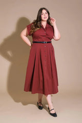 PERFECT BALANCE WOVEN MIDI DRESS - Flying Tomato - Flyclothing LLC