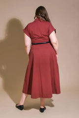 PERFECT BALANCE WOVEN MIDI DRESS - Flying Tomato - Flyclothing LLC