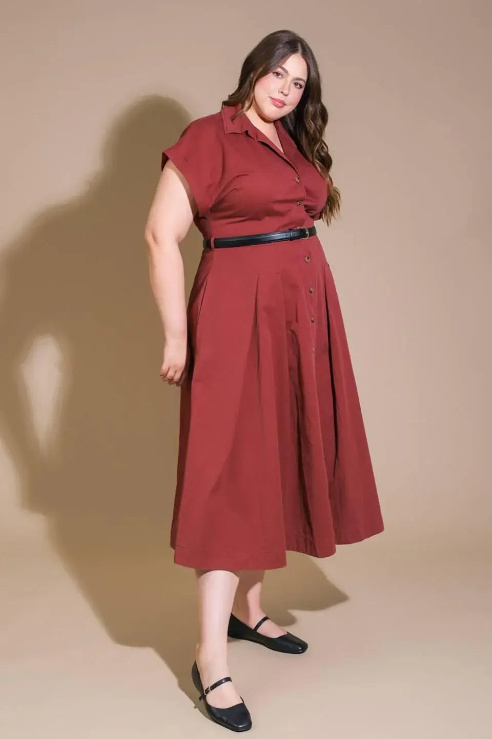 PERFECT BALANCE WOVEN MIDI DRESS - Flying Tomato - Flyclothing LLC