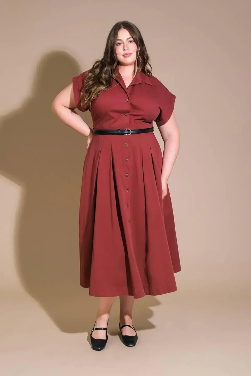 PERFECT BALANCE WOVEN MIDI DRESS - Flying Tomato - Flyclothing LLC