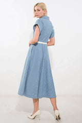 SOAK IN THE SUN DENIM MIDI DRESS - Flying Tomato - Flyclothing LLC