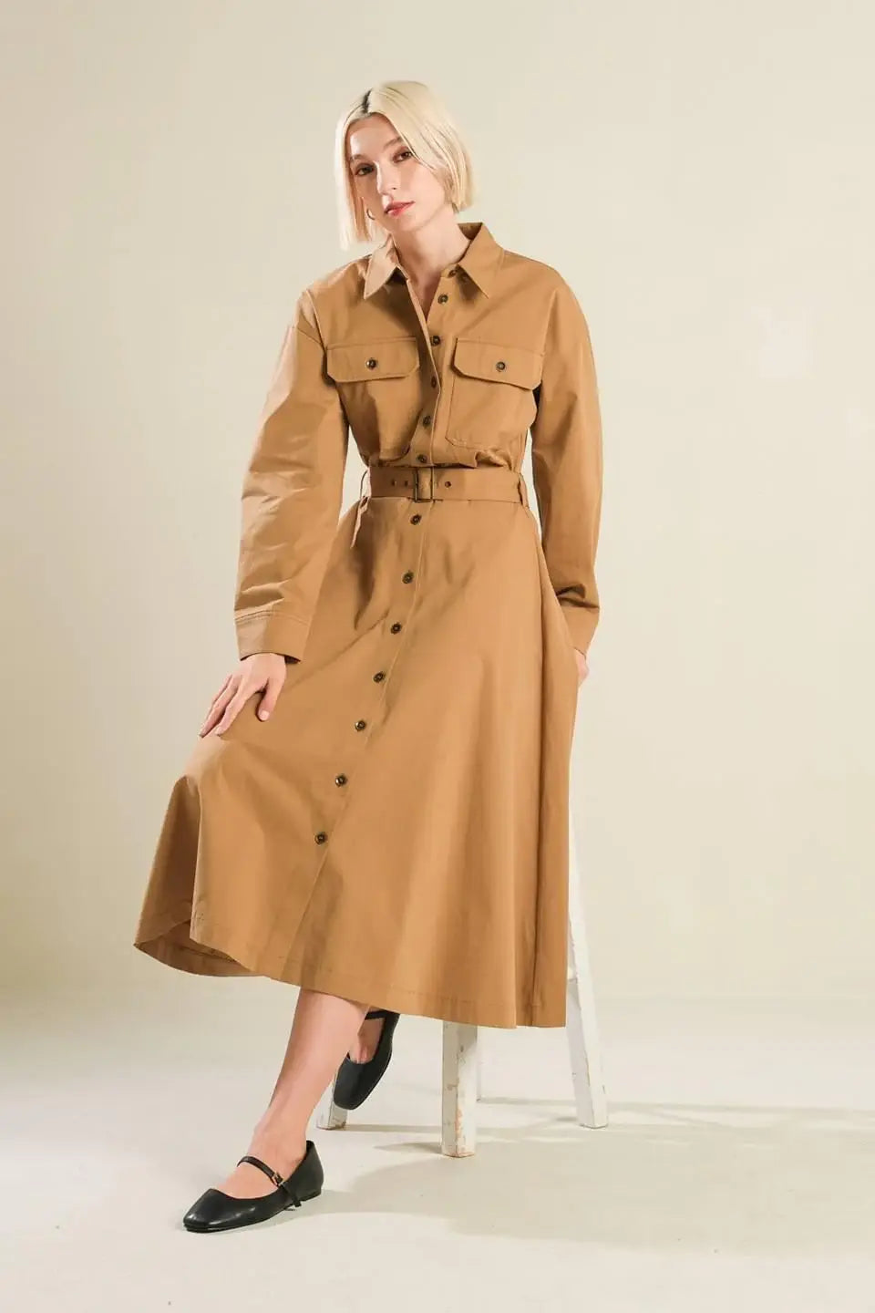 CHARMING DECISION WOVEN MIDI DRESS - Flying Tomato - Flyclothing LLC