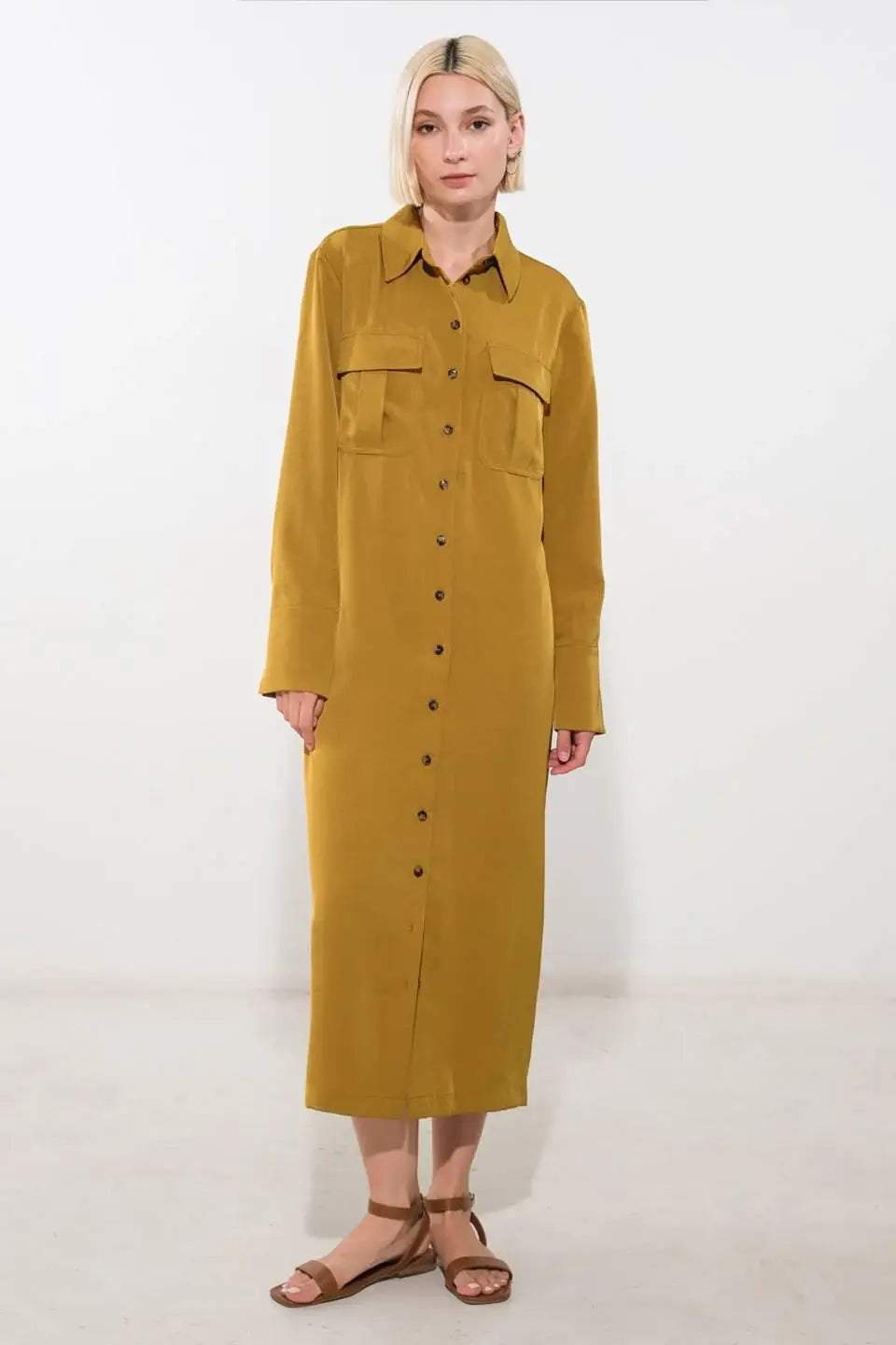 STATE OF BLISS WOVEN MIDI DRESS - Flying Tomato - Flyclothing LLC