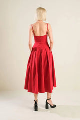 DREAM KEEPER WOVEN MIDI DRESS - Flying Tomato - Flyclothing LLC